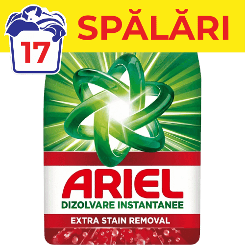 Detergent de rufe pudră Ariel Extra Stain Removal 1.10kg 17 spalari