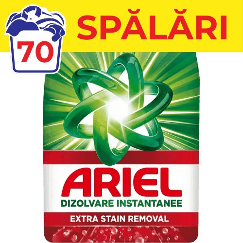 Detergent de rufe pudră Ariel Extra Stain Removal 4.55kg 70 spalari