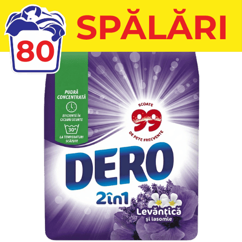 Detergent de rufe pudră Dero Levantica si iasomie 6kg 80 spalari