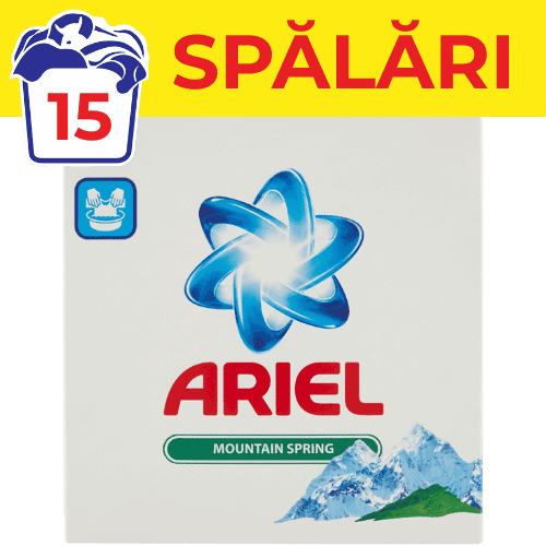 Detergent de rufe manual Ariel Mountain Spring 900g 15 spalari