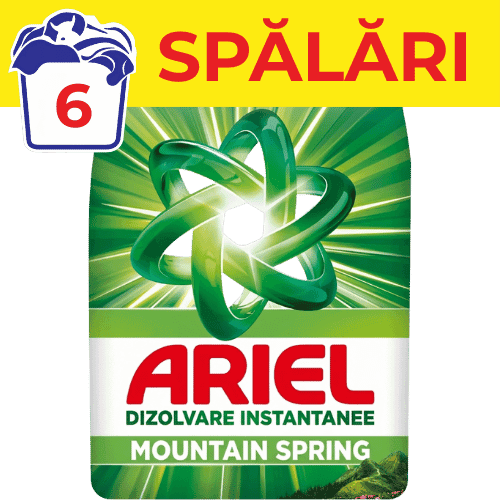 Detergent de rufe pudră Ariel Mountain Spring 390g 6 spalari