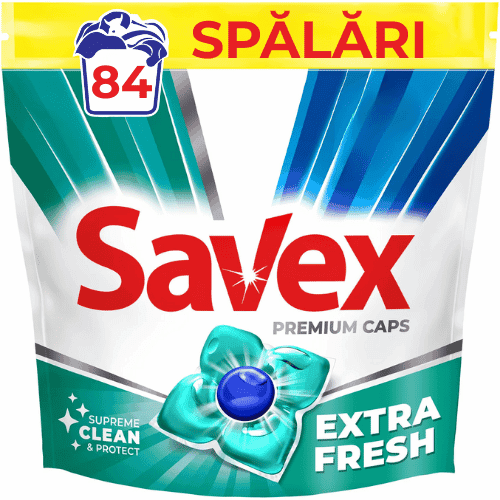 Detergent de rufe capsule SAVEX Premium Caps Extra Fresh 84 spalari