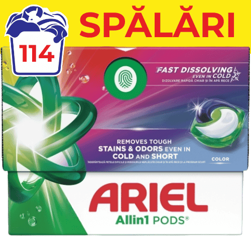 Detergent rufe capsule ARIEL All In One PODS Color 114 spalari