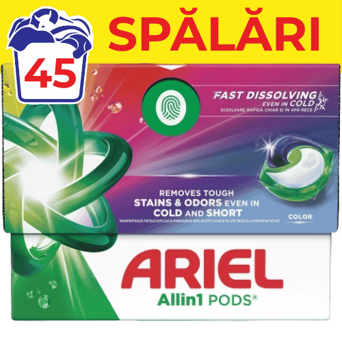 Detergent rufe capsule ARIEL All In One PODS Color 45 spalari
