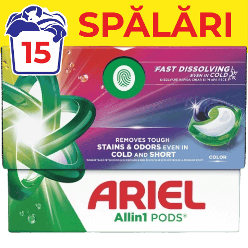 Detergent rufe capsule ARIEL All In One PODS Color 15 spalari