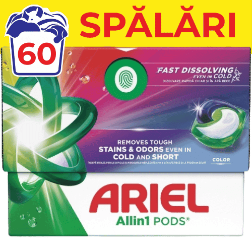 Detergent rufe capsule ARIEL All In One PODS Color 60 spalari