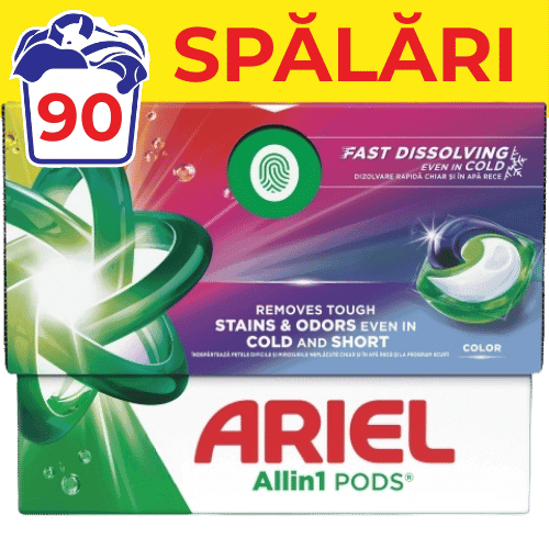 Detergent rufe capsule ARIEL All In One PODS Color 90 spalari