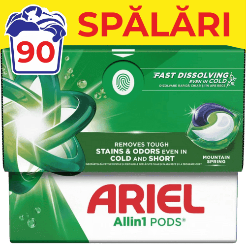Detergent rufe capsule ARIEL All In One PODS Mountain Spring 90 spalari